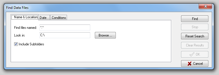 图19.2  Find Data Files Dialog (查找数据文件对话框)